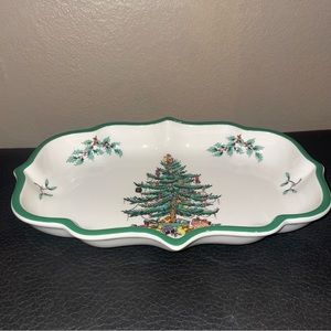 Spode Christmas Tree Candy/Ogee Dish with slight imperfection